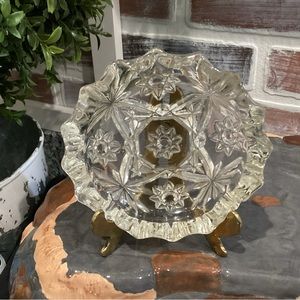 Vintage - Cut Glass Crafted Ashtray - Beautiful Gently Used Condition - Rare